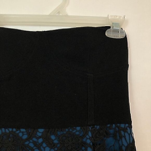 URBAN OUTFITTERS PINS NEEDLES Blue Black Crochet Lace Strapless Party Dress 2 - Picture 3 of 6